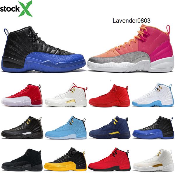 

designer 12 12s men basketball shoes dark grey game royal fiba college navy doernbecher mens sports shoes sneakers trainers size 7-13, Black