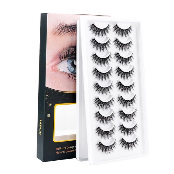 

8/18 pairs natural handmade 3d black false eyelashes long wispy fluffy reusable false eyelashes makeup extension mink lashes