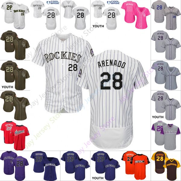 

Custom Colorado 28 Nolan Arenado Jersey Rockies Jerseys Cooperstown Cool Base Flexbase White Black Red Grey Home Away Men Women Youth Cheap