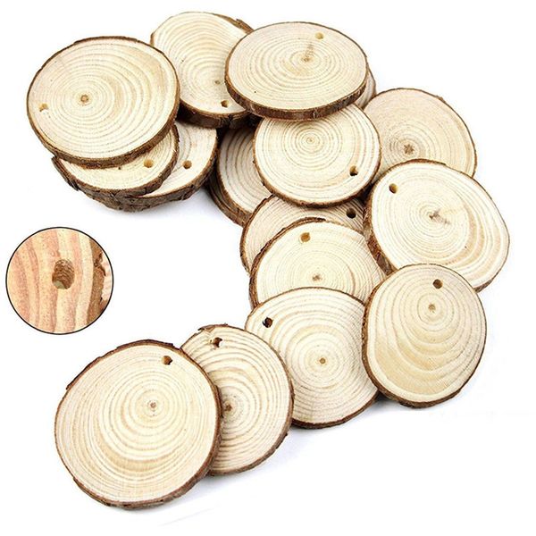 

30pcs 6-7cm natural round wood slices diy crafts wedding party decoration