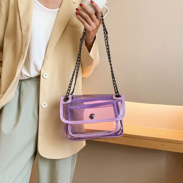 

crossbody bags for women 2020 fashion summer transparent pvc chain women's shoulder messenger bag sac a main femme women bag