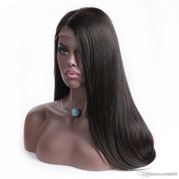 

13*4 lace front human hair wigs for black woman middle part 130% density lace frontal wigs brazilian straight remy hair hcdiva