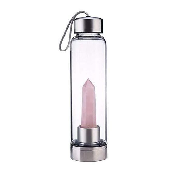 

Gla bottle 550ml natural cry tal quartz cry tal gem tone water bottle wand point reiki healing cry tal gla healing bottle gla
