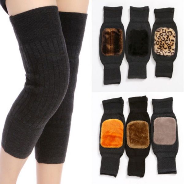

pad thick warm pads cashmere warm knee pads, Black;gray