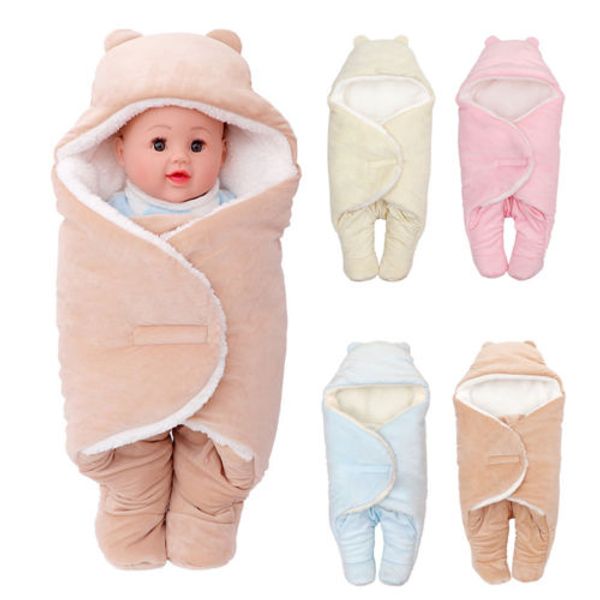 

new creative solid winter warm soft newborn portable swaddle blanket cocoon sleeping bag infant baby wrap blanket