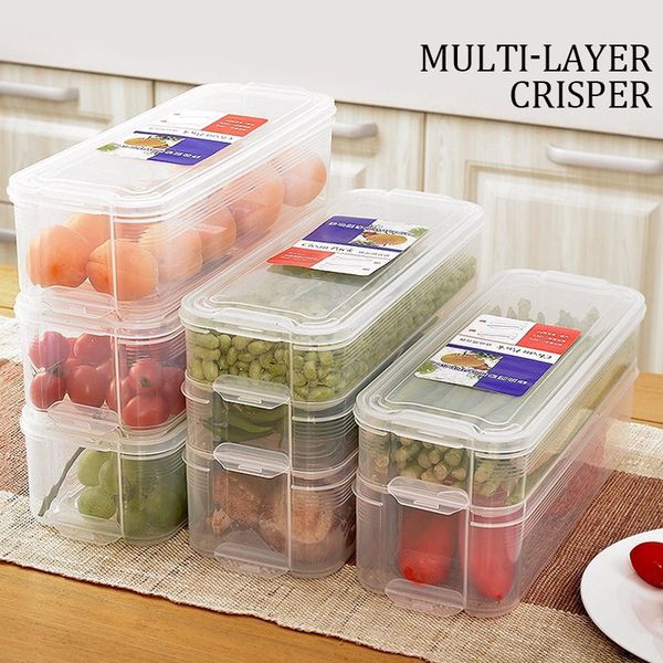 

pp refrigerator boxes multi-layer practical crisper grain egg moisture proof preservation box save space fresh keeping home