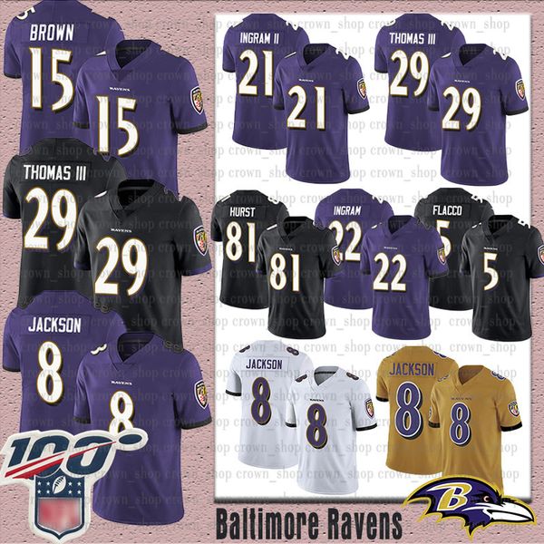 

Men baltimore 8 lamar jack on raven football jer ey 21 mark ingram ll 15 marqui e brown 29 earl thoma hayden hur t 9 ju tin tucker