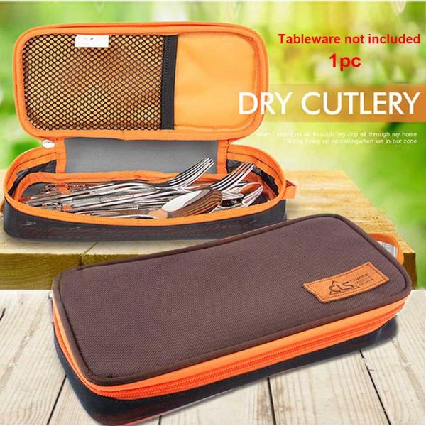 

dryer outdoor picnic comestics forks chopsticks camping cutlery storage bag drainage mesh hiking travel bbq organizer handle