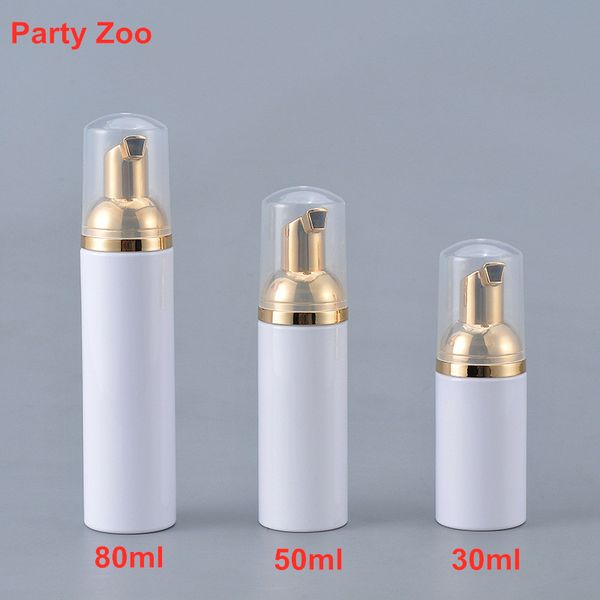 

200 x 30/50 / 80ml пластиковые бутылки вспенивания мыло муссы liquid диспенсер пенная шампунь лосьон bottling пена бутылки с золотой насос