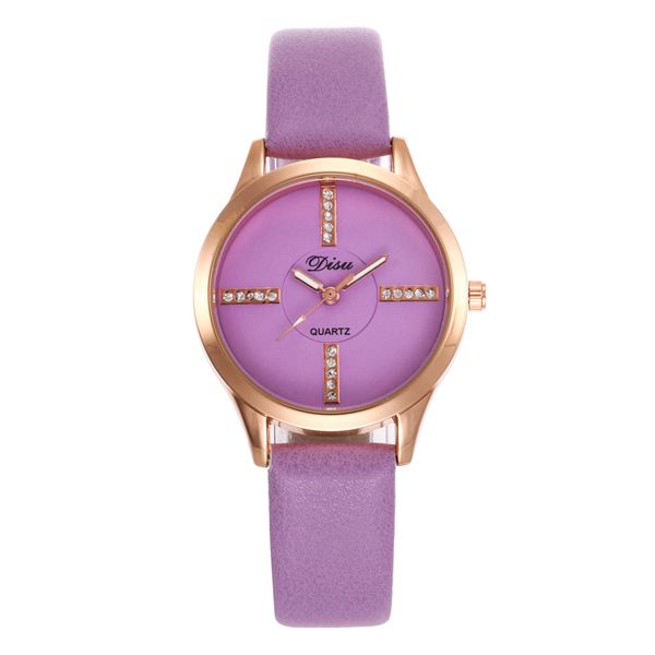 

trend aristocratic temperament rhinestone leather watch simple creative women watches unique design quartz women wrist watch, Slivery;brown