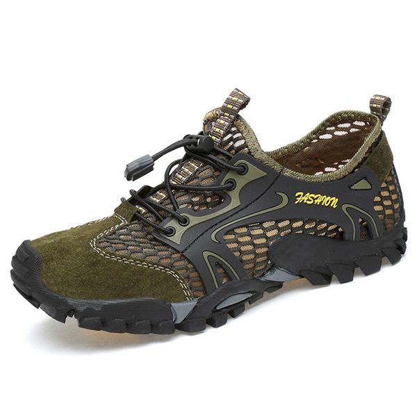 

2020 summer breathable men hiking shoes suede + mesh outdoor men sneakers climbing shoes sport quick-dry water