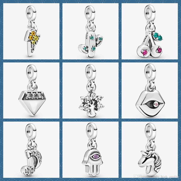 

925 pure silver brand new diy handmade necklace, fashion brand exquisite palm cherry pendant, suitable for women's party w, Black