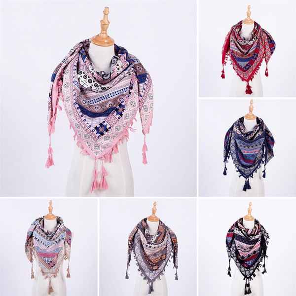 

new arrival 2017 autumn chiffon women scarf women winter autumn long scarf square scarves tassel printed wraps ladies shawls, Blue;gray