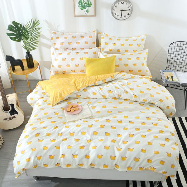 

style crowns printing bedding set 2pcs/3pcs duvet cover set 1 quilt cover+1/2 pillowcases(no blanket or sheet