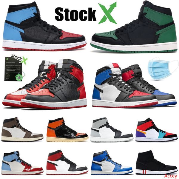 

new 1s 1 jumpman high pine green black mens basketball shoes zoom white nc obsidian unc patent gold 3 designer mens sneakers