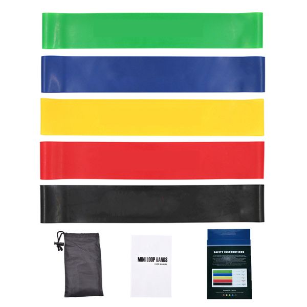 

resistance bands yoga rubber indoor outdoor fitness equipment strength training sport workout elastic 5 colors