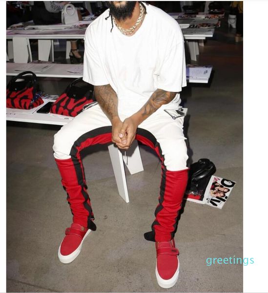 

fear of track pants jogger pockets god zipped panelled shipping ankle stripe xckop, Black