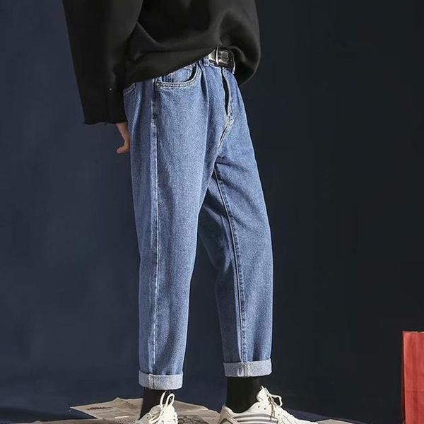 

men pants male trousers autumn casual fashion straight bottoms stylish, Blue