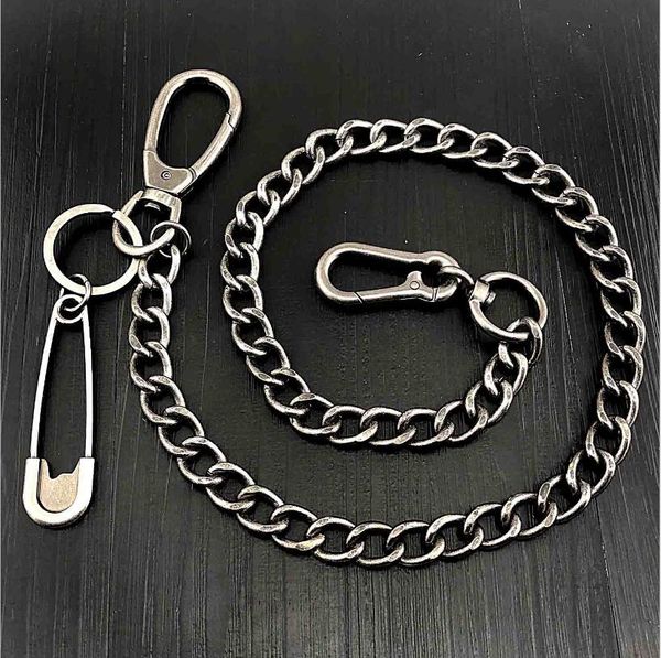 

60cm metal pin pants chain non-mainstream fashion long key chain, Silver