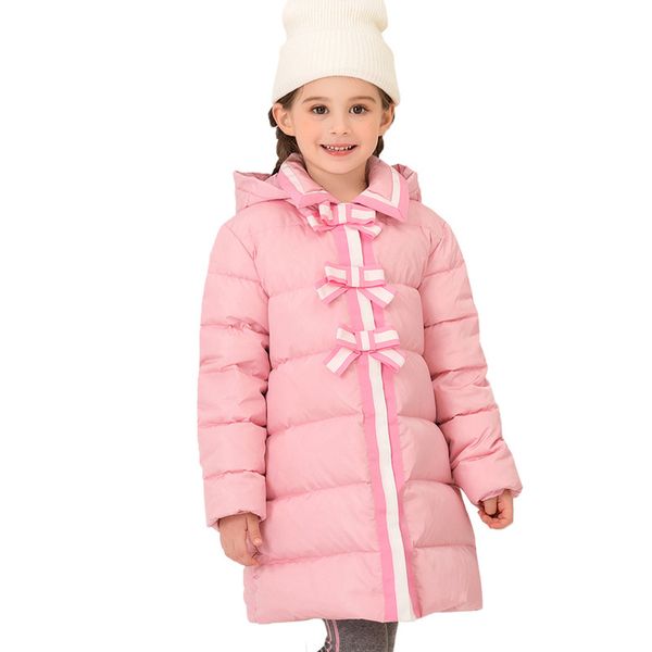 

princess brand 2019 little girl down coat bow decoration size 4 5 6 8 10 years kids puffer jackets, Blue;gray