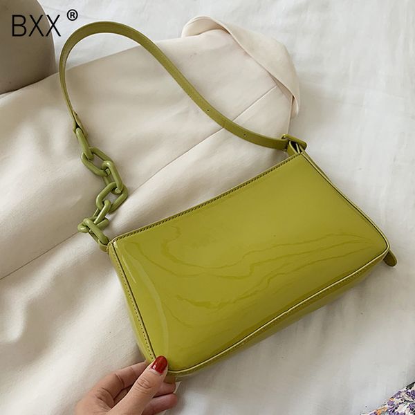 

bxx] лакированная кожа pu кожа crossbody сумки для женщин 2020 летний новый сплошной цвет сумки на ремне сумки женские путешествия hn027