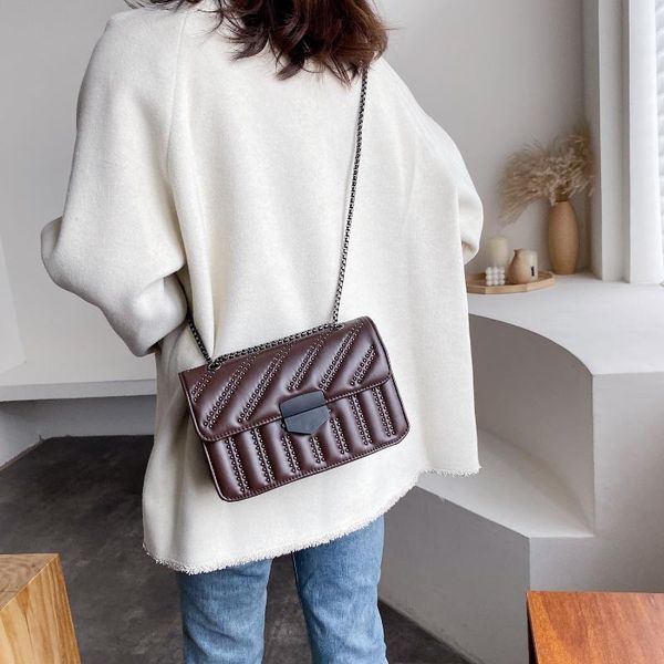 

kajie small rivet pu leather crossbody bags for women 2020 designer chain shoulder messenger bag female travel handbags