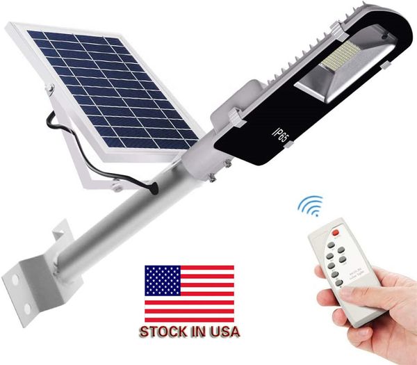 Stock negli Stati Uniti + Lampade a luce solare impermeabili da 60 W di alta qualità Telecomando per lampada da giardino per lampione da parete solare per esterni a energia solare