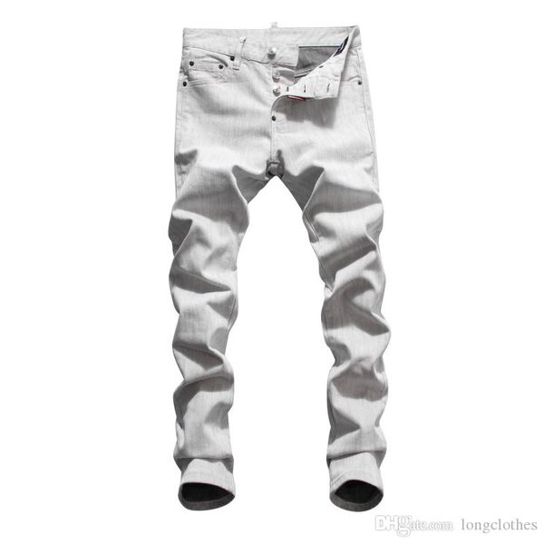 

luxury jeans wholesale-swag mens designer brand black jeans skinny ripped destroyed stretch slim fit pants with holes for men, Blue