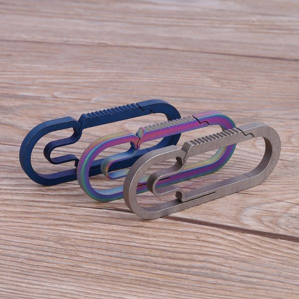 

edc outdoor camping carabiner titanium alloy keychain hanging buckle snap hooks