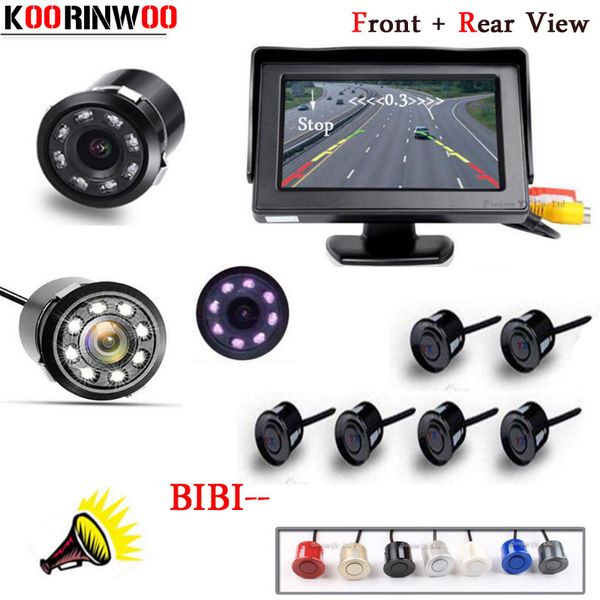

koorinwoo auto parktronic reverse radars car parking sensors 6 video system beep alarm parking camera detector digital monitor
