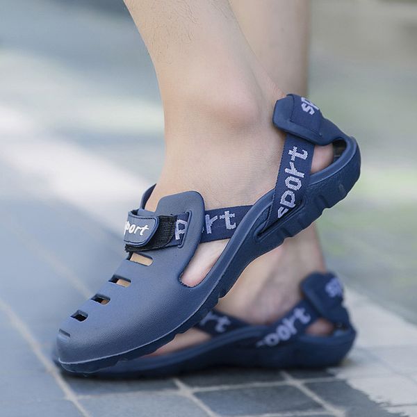

youyedian men sandals 2019 comfort casual slippers men summer beach shoes solid outdoor light mens sandals blue, Black