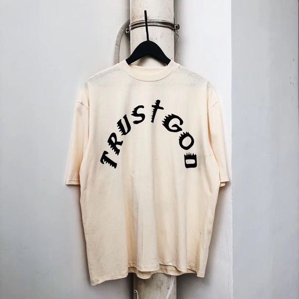

2019ss Kanye West X CPFM Доверьтесь Богу Отпечатано Женщины Мужчины футболки футболки Хип-Х