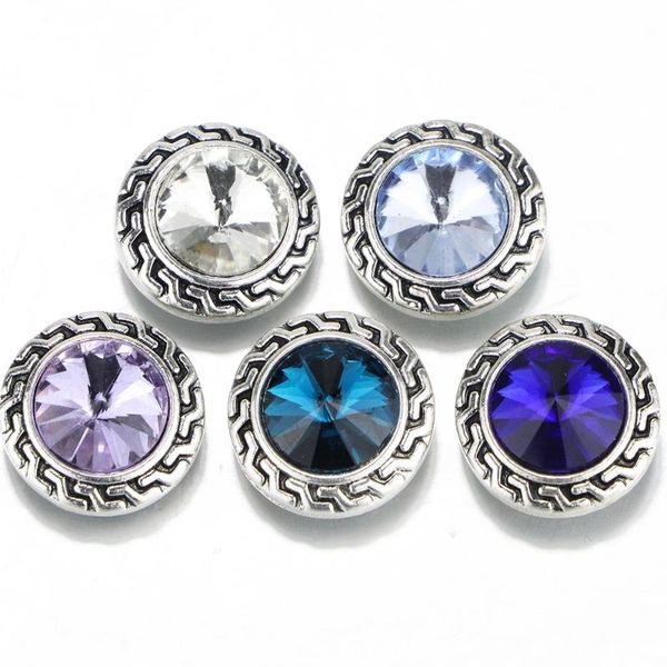 

5pcs/lot diy snap jewelry crystal metal flower snap buttons jewelry fit 18mm metal button bracelets necklaces, Golden;silver