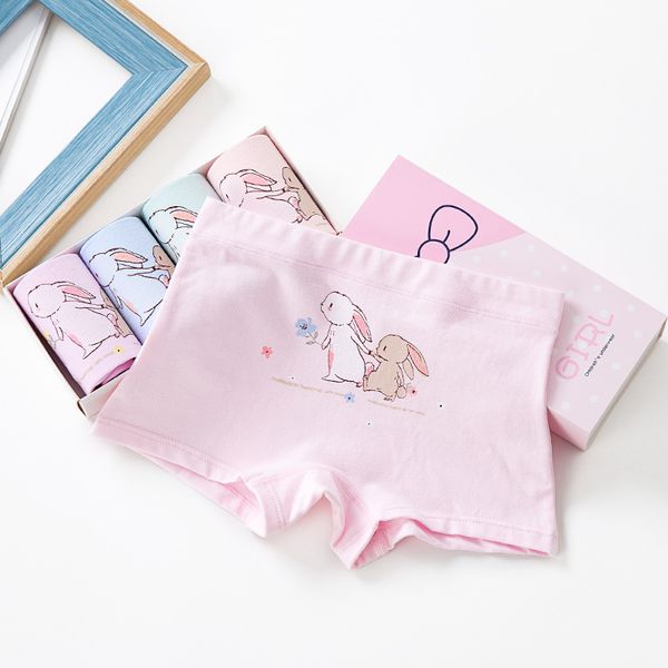 

4 pairs of girl's underwear, cartoon pure cotton boxers for baby, Camo