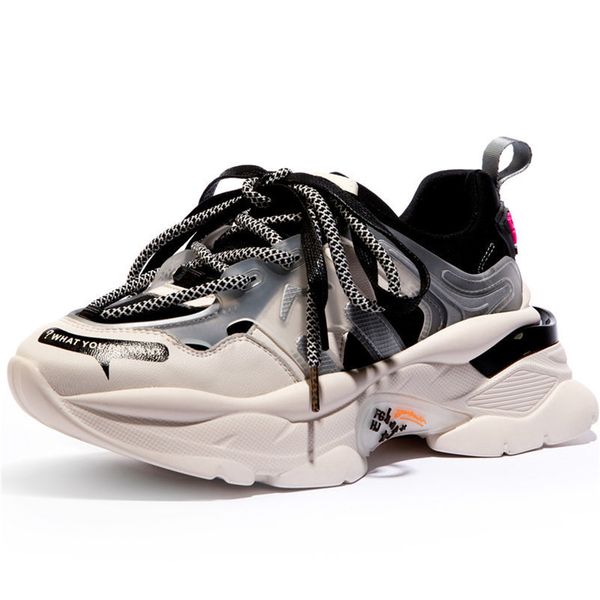 

women flats platforms sneakers genuine leather corss-tied dancing shoes woman sport shoes new flats sneakers size 35-43, Black