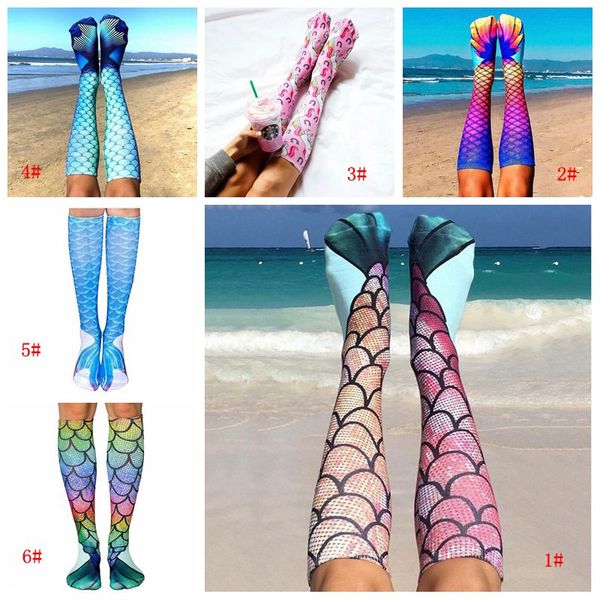 

mermaid 3d print socks mermaid tail beach socks lady mermaid stockings fashion knee high socks fish scales sock long boot hosiery dbc vt1237