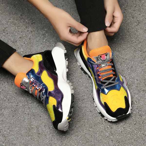 

2020 the new four seasons daddy shoes men shoes tide tide ins rainbow jelly men's casual shoes
