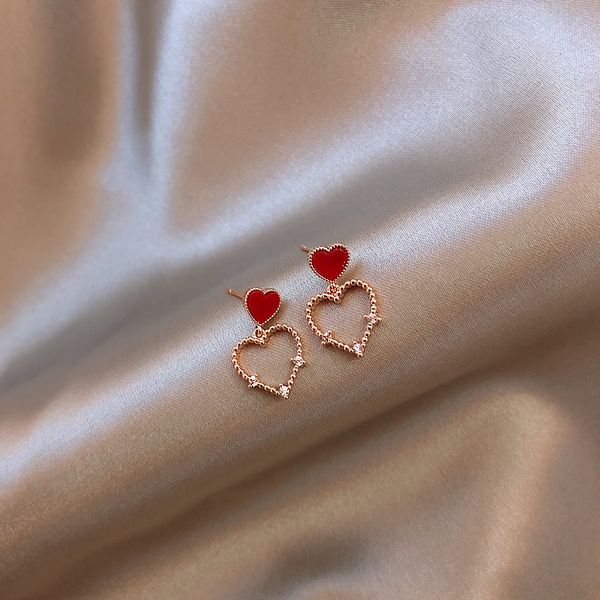 

fashion-new arrival acrylic classic heart women dangle earrings red love earrings fashion earrings for women statement, Silver