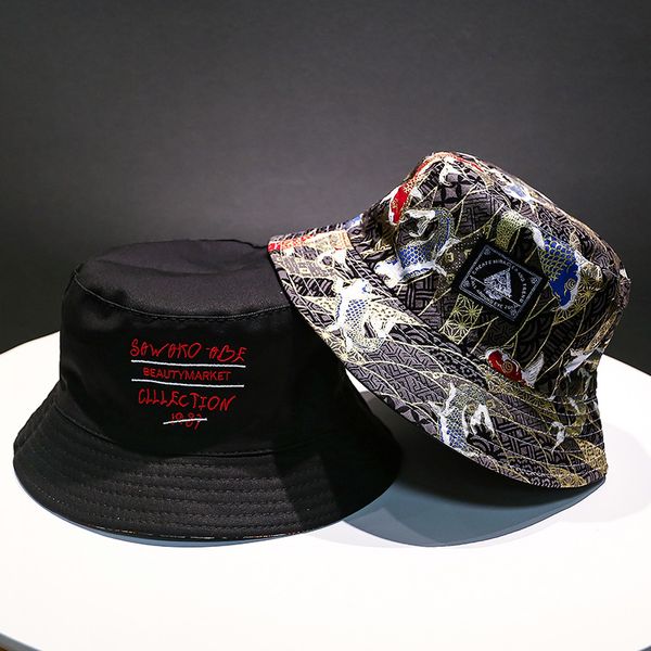 

soft bucket hat man women outdoor sports hip hop cap floral double side summer cotton fishing sun hat panama for hats