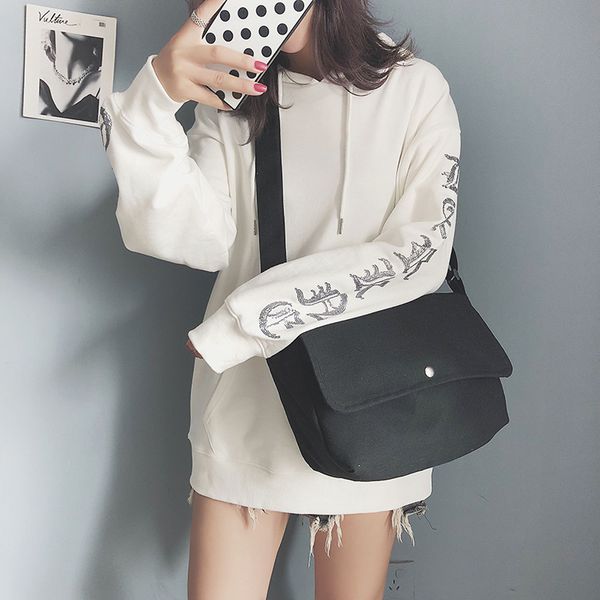 

canvas bag 2020 korean wild flip casual bag student basic shoulder messenger cloth