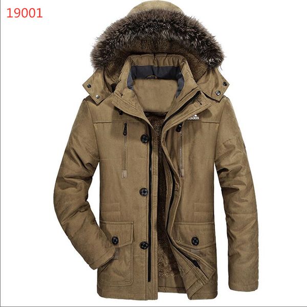 

2019addias canada warm manteau fur hooded thick winter men goose down jacket for canada male chaquetas overcoat man outwear parka, Black