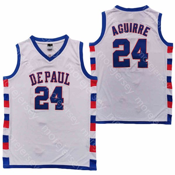 

2020 new depaul blue demons college basketball jersey ncaa aguirre white all stitched and embroidery men youth size, Black;red