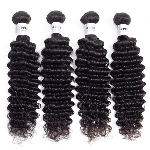 

brazilian human hair women deep wave 8-26" seller 100% human hair wefts europe africa remy hair weave bundles natural color, Black