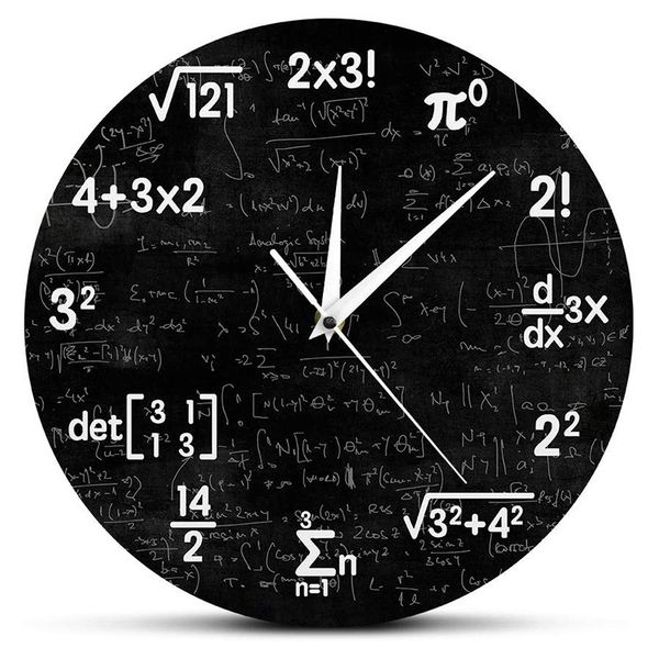 

math equations and notations mathematics chalkboard geek wall clock educational gifts for kids teachers school classroom decor
