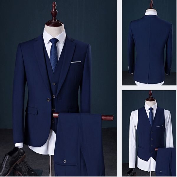 

custom made groomsmen notch lapel groom tuxedos dark blue men suits wedding/prom/dinner man blazer ( jacket+pants+vest+tie ) m1141, Black;gray