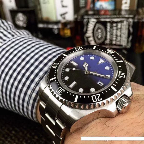 

роскошные мужские часы sea-dweller керамический безель 44 мм stanless сталь 116660 автоматический высокое качество бизнес повседневные мужск, Slivery;brown