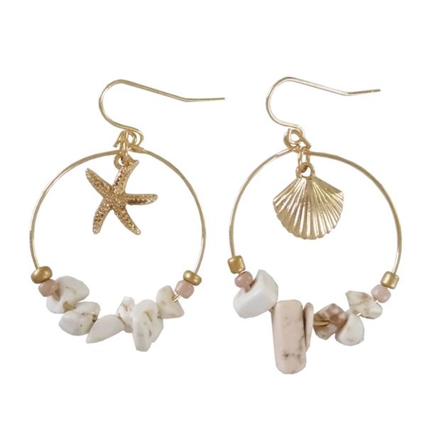 

1 pair earrings ear pendant dangle seashell star jewelry decoration for women girls hsj88, Silver