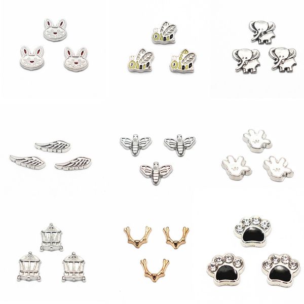 

whoesale 20pcs/lot elephant honey animal alloy floating charms living memory floating lockets charms for diy accessory, Bronze;silver