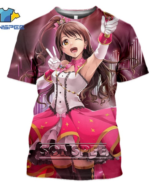 

аниме мђлилм мђжкой мод tshirt 3d мђжин / женин idol мене hip hop sexy girl tshirt print m, White;black