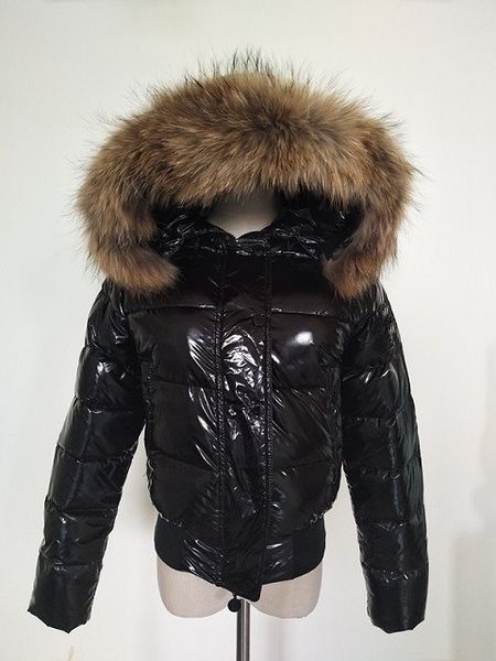 

Мода-Горячие продажи Женская Зимняя Утка Пуховик 100% Натуральный Мех енота Пухови